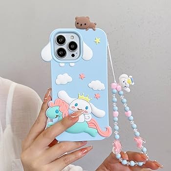 Cute 3D Unicorn Lanyard Silicon Phone Cases For iPhone