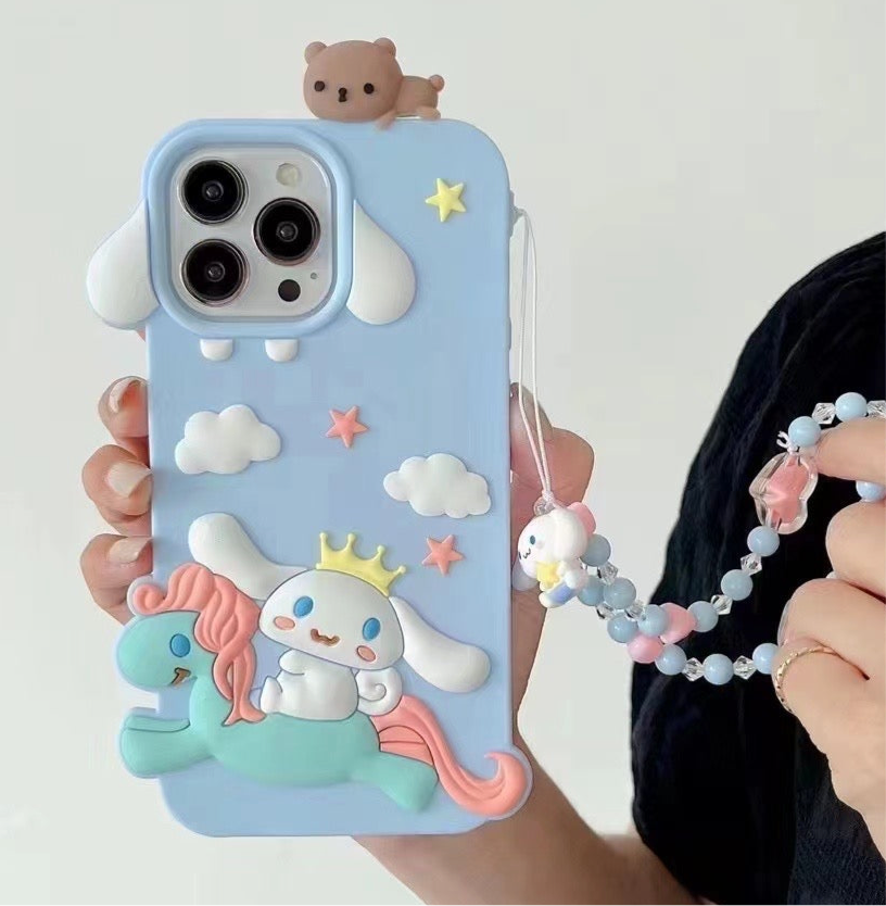 Cute 3D Unicorn Lanyard Silicon Phone Cases For iPhone