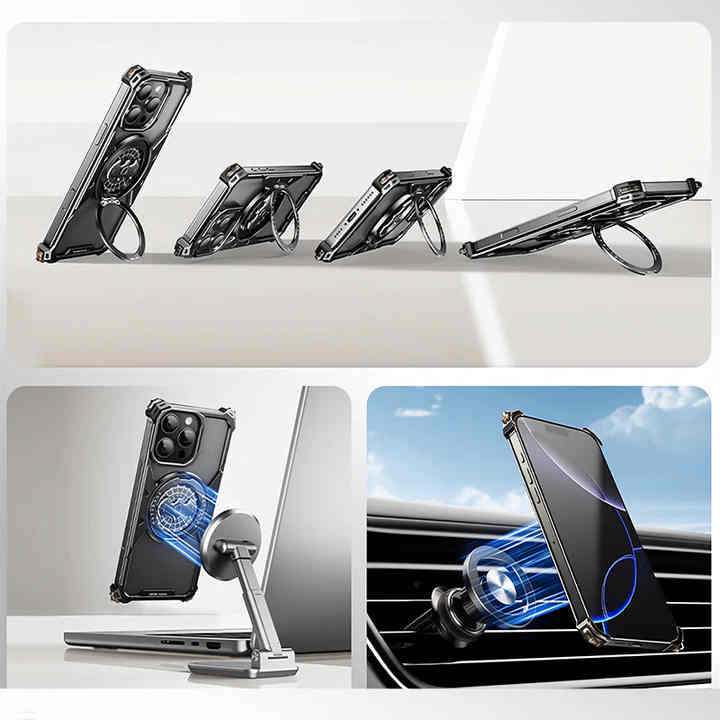 Bat Web Fidget Spinner Phone Case with Magnetic Wireless Charging, Finger Gyroscopic Pressure Relief