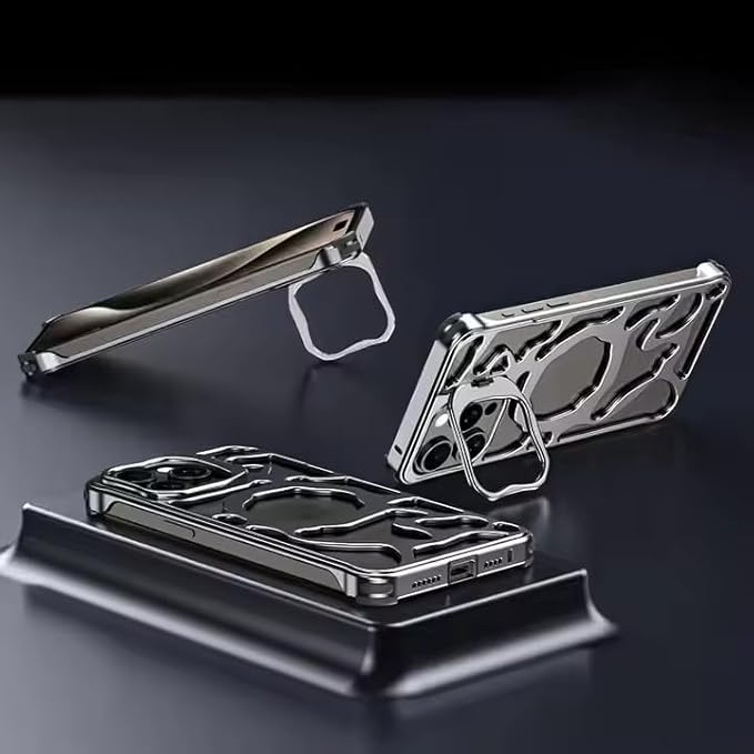 Casehub Luxury Auspicious Cloud Series Design Metal Case for iPhones (iPhone 15) Silver