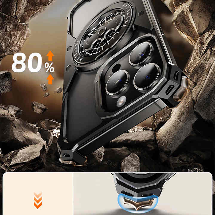 Bat Web Fidget Spinner Phone Case with Magnetic Wireless Charging, Finger Gyroscopic Pressure Relief