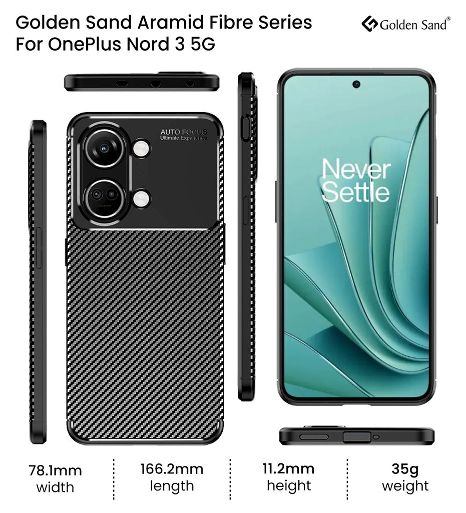 Aramid Fibre Series Shockproof Armor Back Cover for OnePlus Nord 3 5G, 6.74 inch, Black