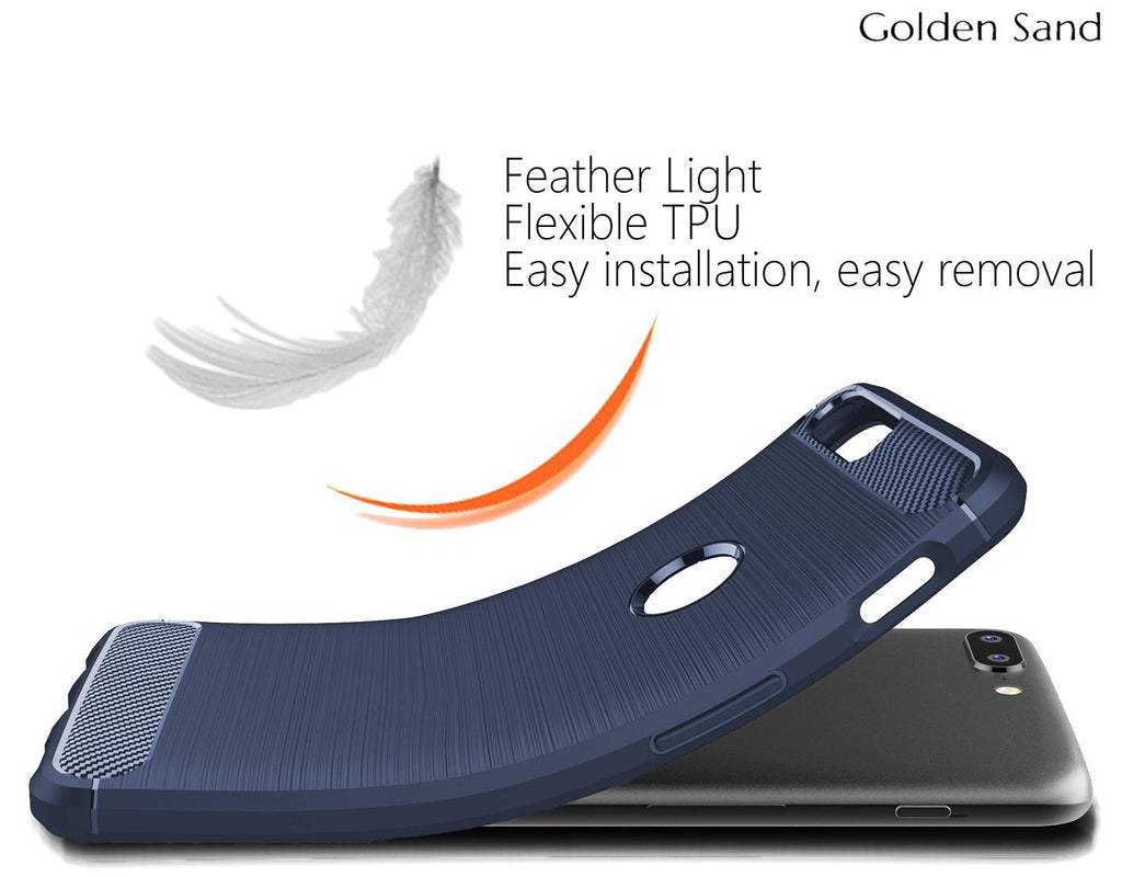 Carbon Fibre Series Shockproof Armor Back Cover for OnePlus 5, 5.5 inch, Blue