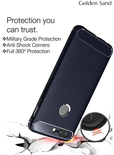 Carbon Fibre Series Shockproof Armor Back Cover for OnePlus 5T, 6.01 inch, Blue