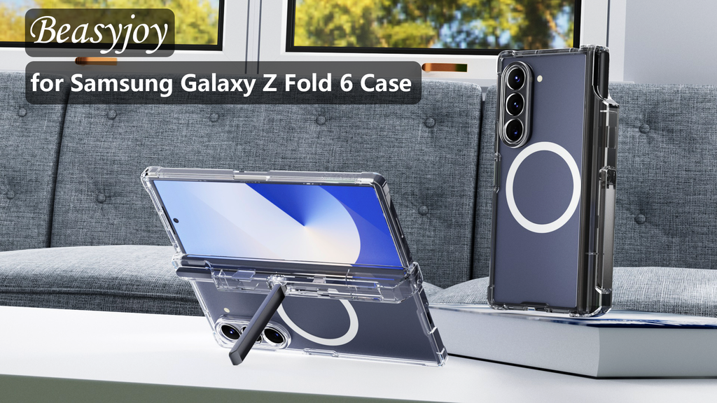 Beasyjoy Fit for Samsung Galaxy Z Fold 6 Case with S Pen Holder,