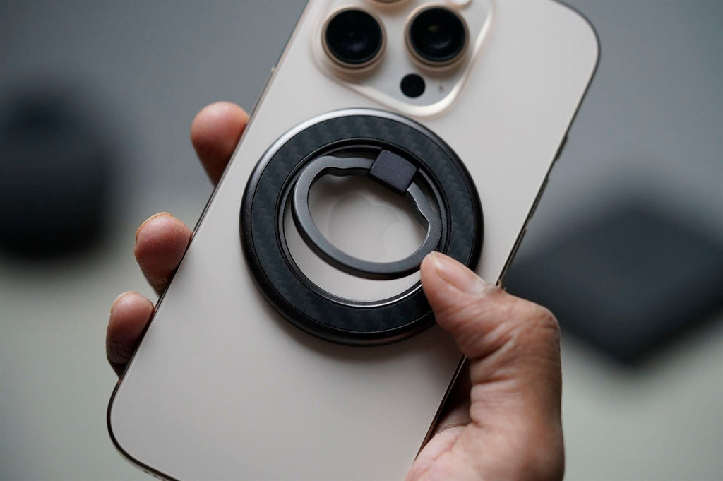 360 Degree Rotatable Carbon Fiber Magnetic Ring Holder