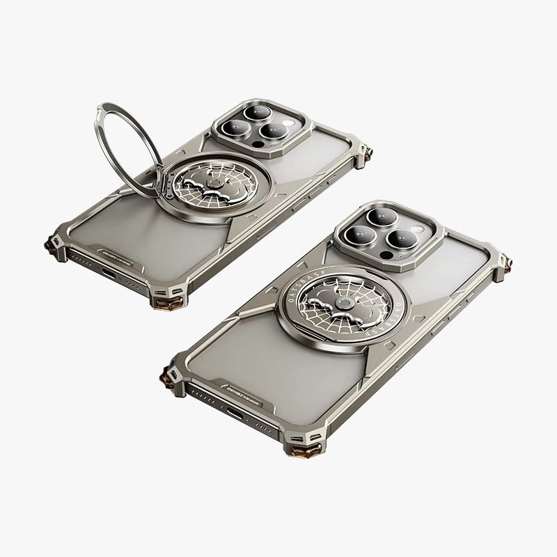 Bat Web Fidget Spinner Phone Case with Magnetic Wireless Charging, Finger Gyroscopic Pressure Relief